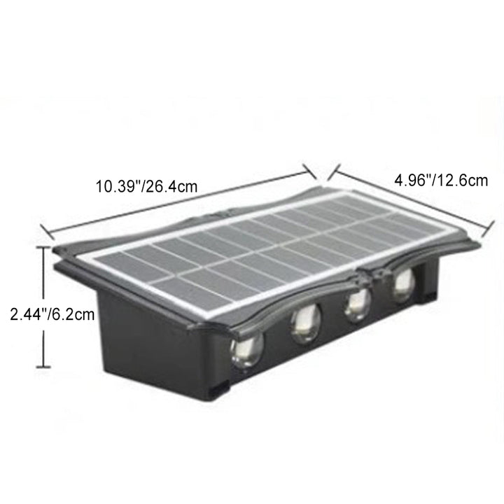 Moderne Einfachheit Solar Wasserdichte Rechteckige Silikon ABS LED Außenwandleuchte Für Außenbereich Terrasse 