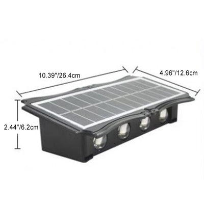 Lámpara de Aplique de Pared LED para Exteriores de Silicona ABS Impermeable Solar de Rectángulo de Simplicidad Moderna para Patio Exterior 