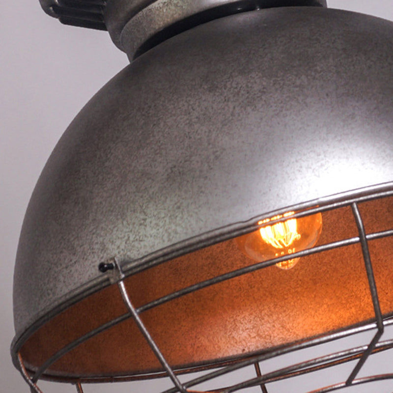 Lustre suspendu en aluminium et acier inoxydable en demi-cercle industriel contemporain 1 lumière pour salle à manger 