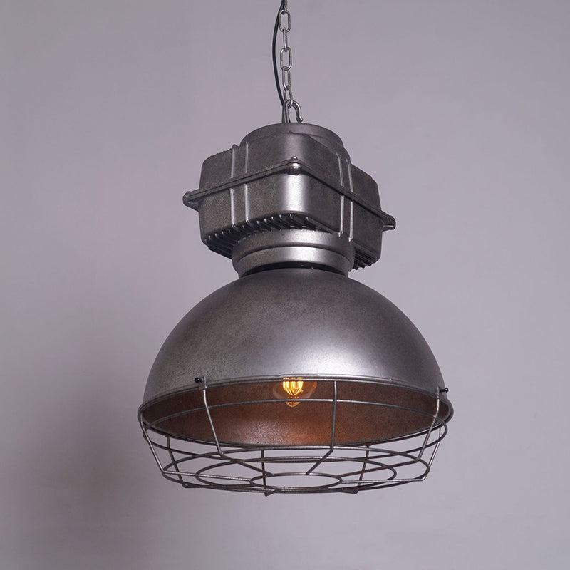 Lustre suspendu en aluminium et acier inoxydable en demi-cercle industriel contemporain 1 lumière pour salle à manger 