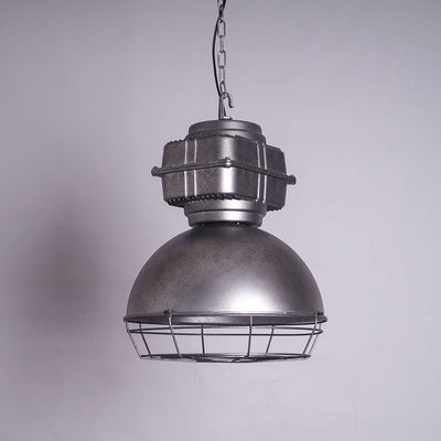 Lustre suspendu en aluminium et acier inoxydable en demi-cercle industriel contemporain 1 lumière pour salle à manger 