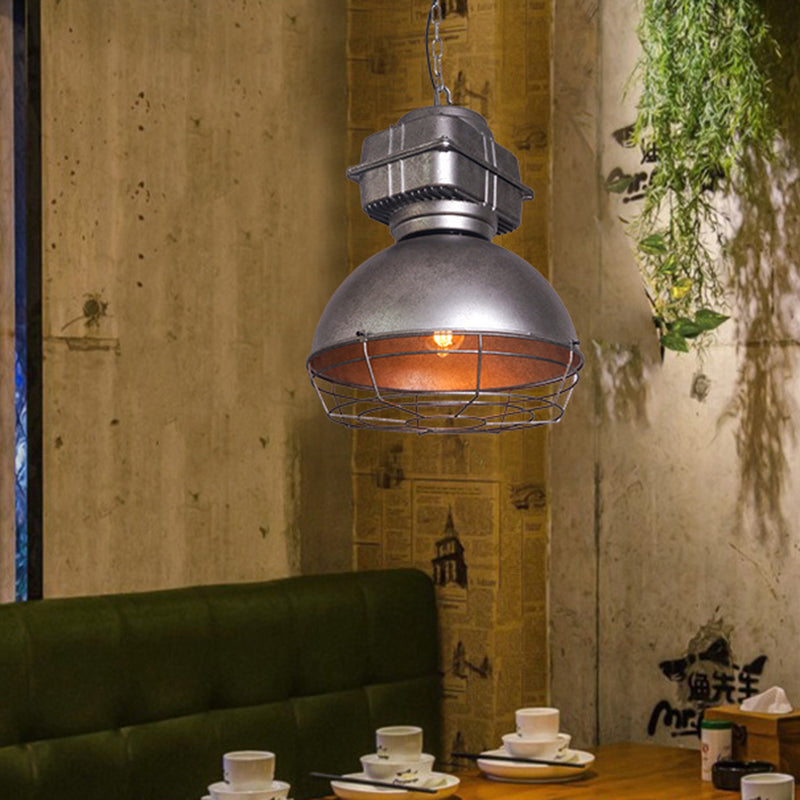 Lustre suspendu en aluminium et acier inoxydable en demi-cercle industriel contemporain 1 lumière pour salle à manger 