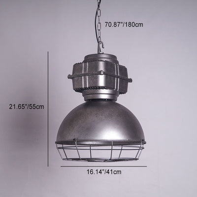 Lustre suspendu en aluminium et acier inoxydable en demi-cercle industriel contemporain 1 lumière pour salle à manger 