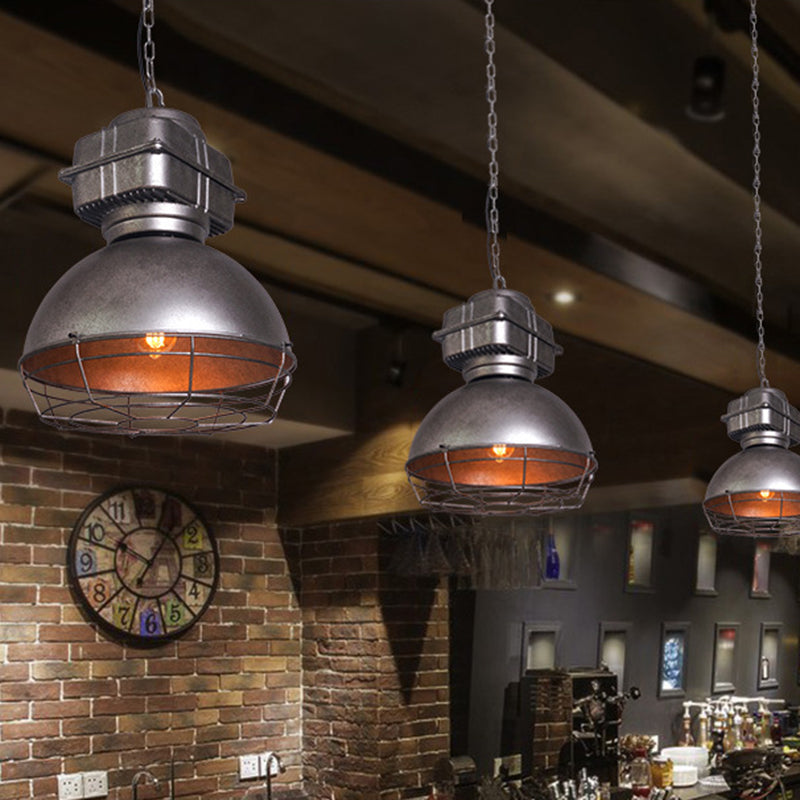 Lustre suspendu en aluminium et acier inoxydable en demi-cercle industriel contemporain 1 lumière pour salle à manger 