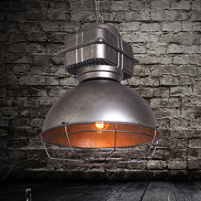 Lustre suspendu en aluminium et acier inoxydable en demi-cercle industriel contemporain 1 lumière pour salle à manger 