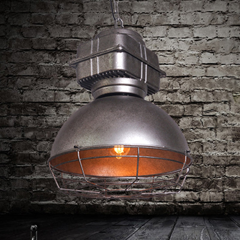 Lustre suspendu en aluminium et acier inoxydable en demi-cercle industriel contemporain 1 lumière pour salle à manger 