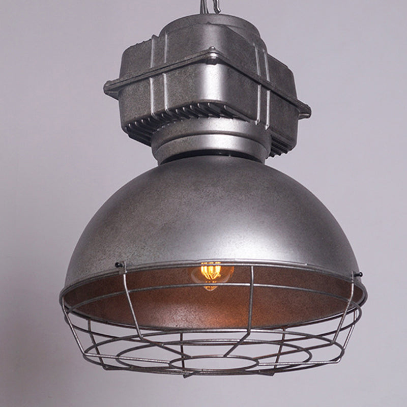 Lustre suspendu en aluminium et acier inoxydable en demi-cercle industriel contemporain 1 lumière pour salle à manger 