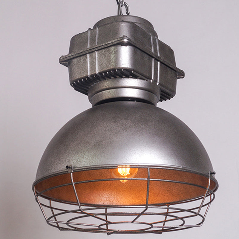 Lustre suspendu en aluminium et acier inoxydable en demi-cercle industriel contemporain 1 lumière pour salle à manger 