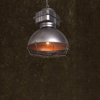 Lustre suspendu en aluminium et acier inoxydable en demi-cercle industriel contemporain 1 lumière pour salle à manger 