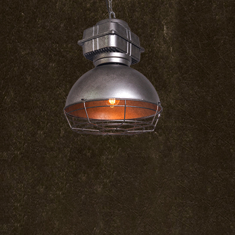 Lustre suspendu en aluminium et acier inoxydable en demi-cercle industriel contemporain 1 lumière pour salle à manger 