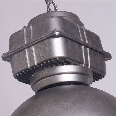 Lustre suspendu en aluminium et acier inoxydable en demi-cercle industriel contemporain 1 lumière pour salle à manger 