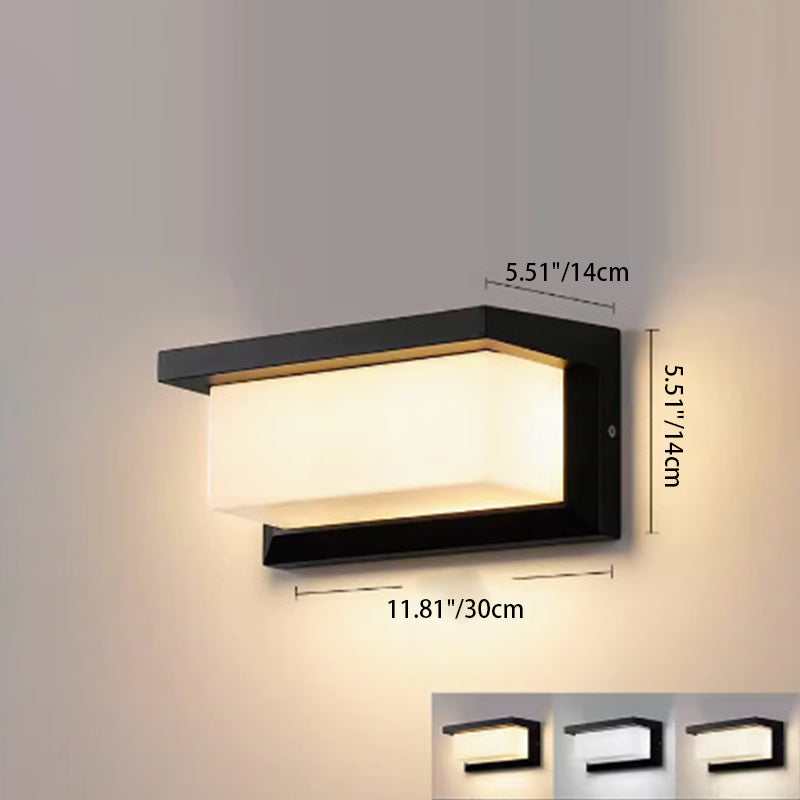 Applique Murale LED en Aluminium Acrylique PC Étanche Simplicité Moderne Pour Patio Extérieur 