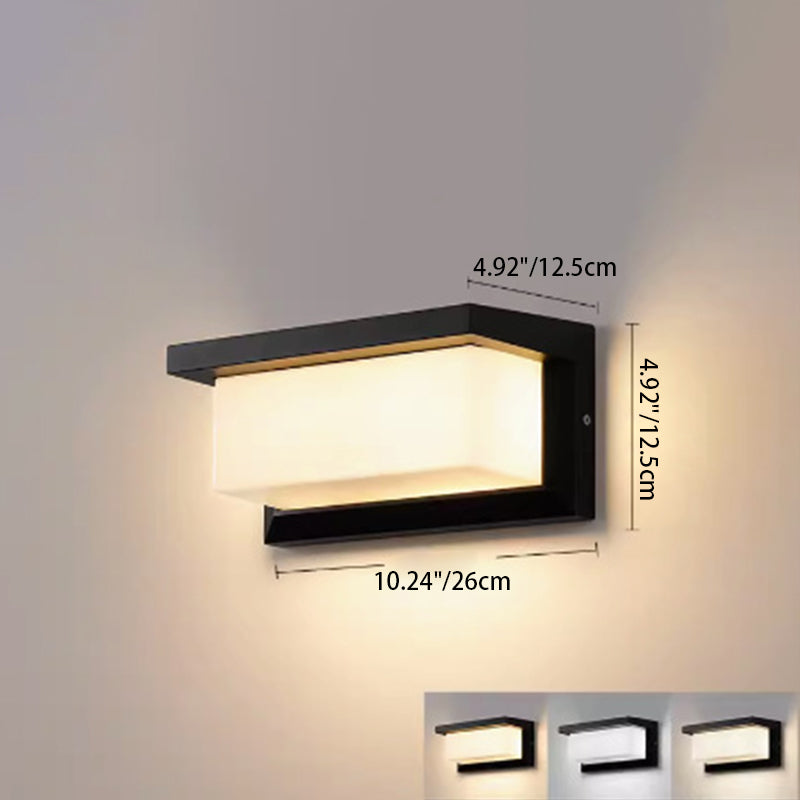Applique Murale LED en Aluminium Acrylique PC Étanche Simplicité Moderne Pour Patio Extérieur 