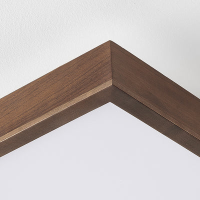 Luz de techo LED de montaje empotrado de bloques rectangulares retro contemporáneos de acrílico y nogal para sala de estar 