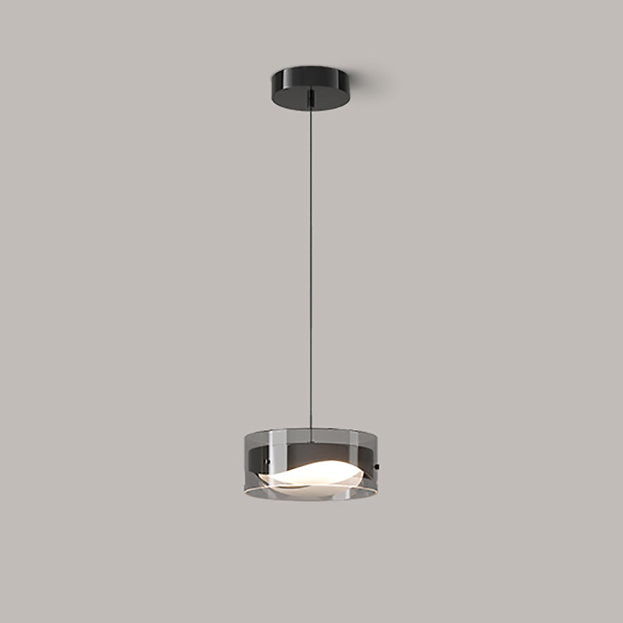 Zeitgenössische Einfachheit Kuppel Runde Transparente Glas Eisen LED Pendelleuchte Für Schlafzimmer 