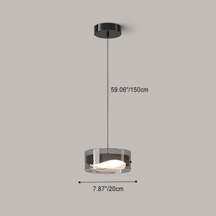 Zeitgenössische Einfachheit Kuppel Runde Transparente Glas Eisen LED Pendelleuchte Für Schlafzimmer 