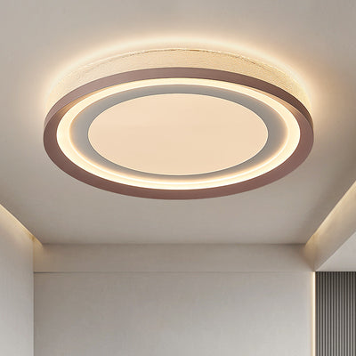 Contemporary Simplicity Round Iron Aluminum Acrylic LED Flush Mount Ceiling Light For Bedroom