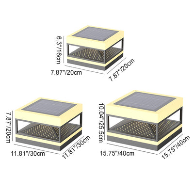 Lumière de poteau extérieure LED cubique carrée en acier inoxydable solaire étanche industrielle contemporaine pour patio extérieur 