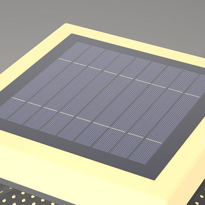 Lumière de poteau extérieure LED cubique carrée en acier inoxydable solaire étanche industrielle contemporaine pour patio extérieur 