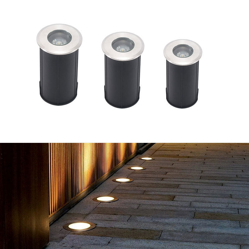 Éclairage paysager enterré LED en verre plastique acier inoxydable étanche cylindre de simplicité moderne pour couloirs 