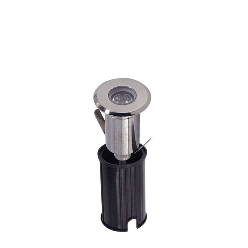 Éclairage paysager enterré LED en verre plastique acier inoxydable étanche cylindre de simplicité moderne pour couloirs 