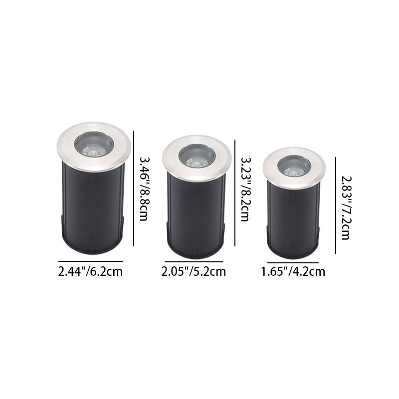 Éclairage paysager enterré LED en verre plastique acier inoxydable étanche cylindre de simplicité moderne pour couloirs 