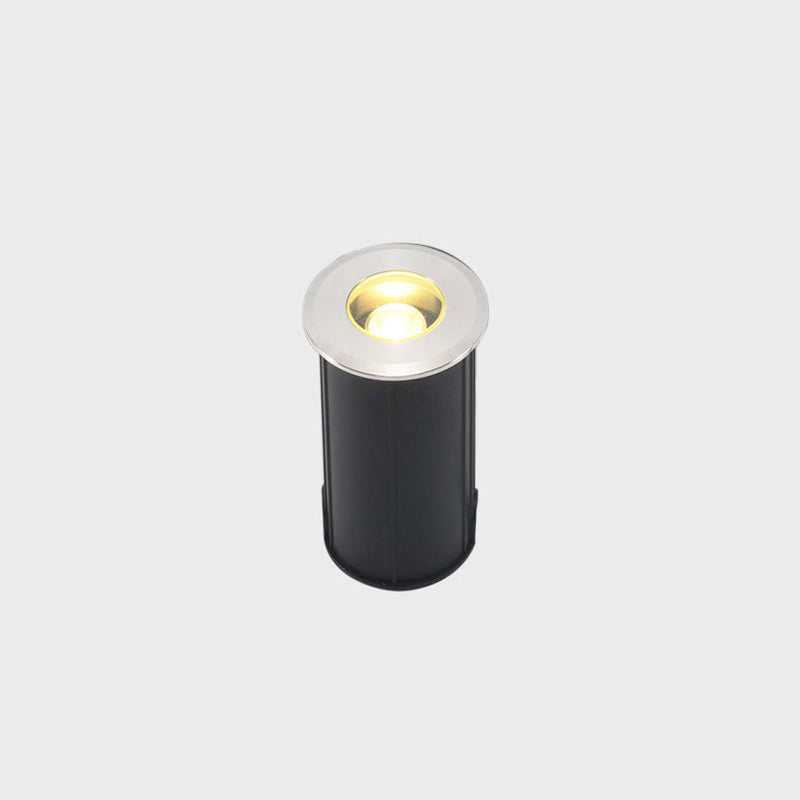 Éclairage paysager enterré LED en verre plastique acier inoxydable étanche cylindre de simplicité moderne pour couloirs 