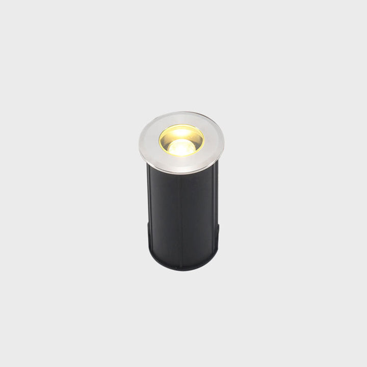 Éclairage paysager enterré LED en verre plastique acier inoxydable étanche cylindre de simplicité moderne pour couloirs 