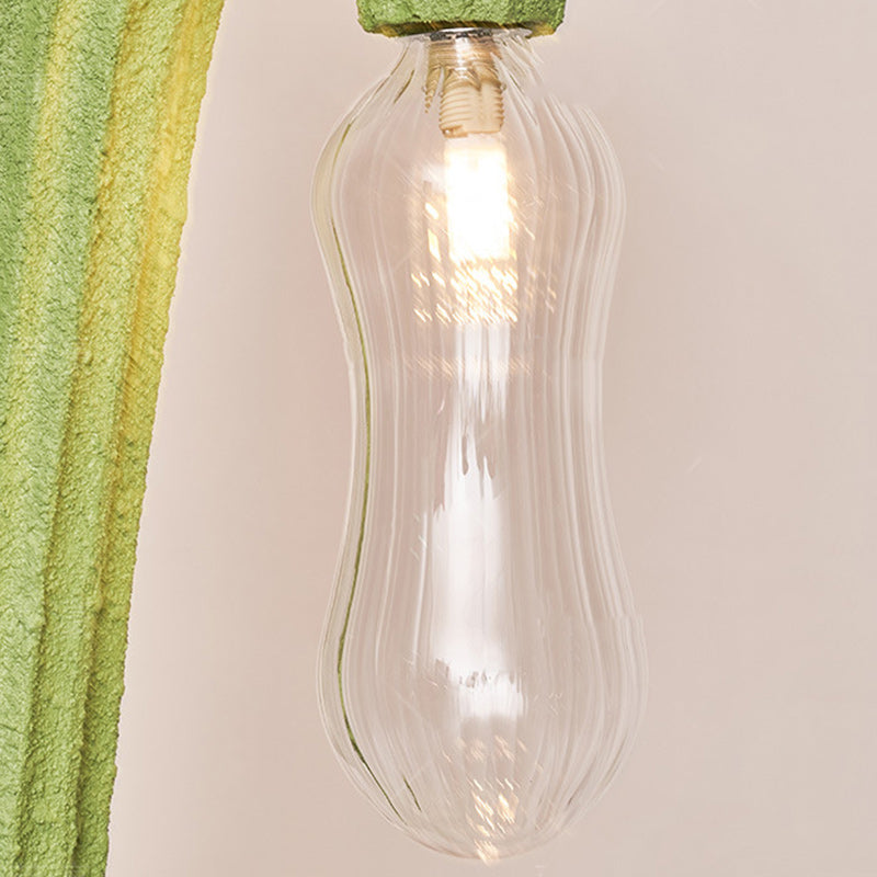 Lampe de sol contemporaine en résine de cactus créatif avec verre à 4 lumières pour salon 