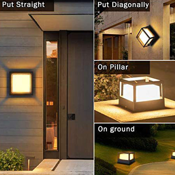 Lámpara de Aplique de Pared LED de Cubo Cuadrado Impermeable de Aluminio Acrílico PVC de Simplicidad Moderna para Pasillos 