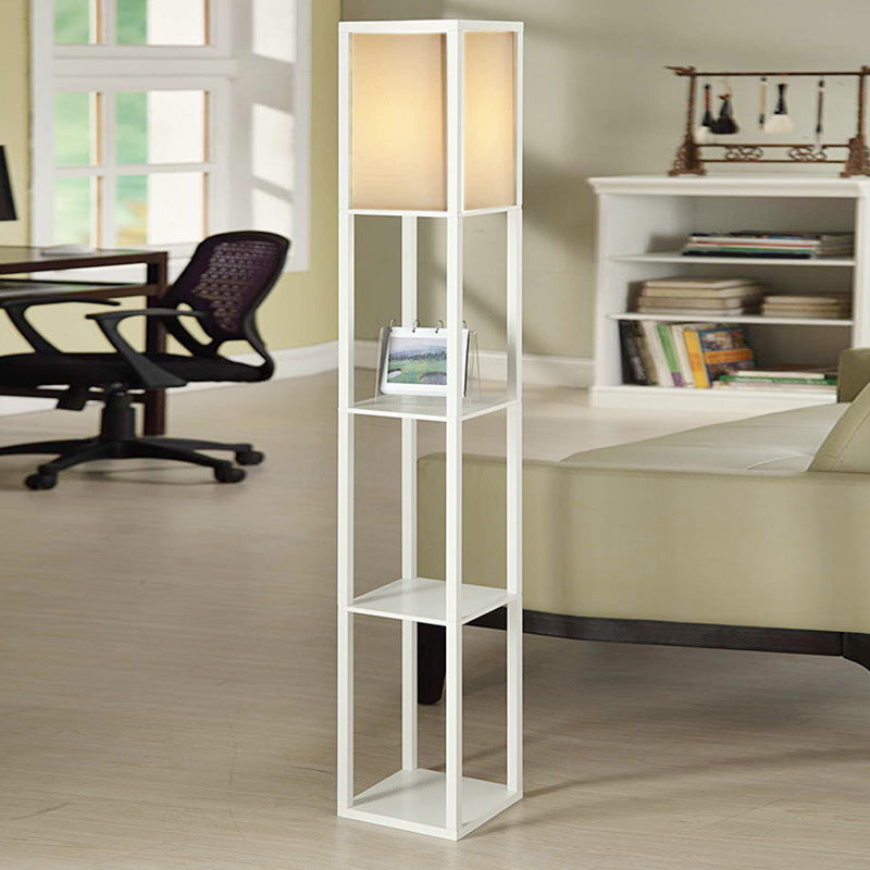 Lampadaire moderne en forme de cuboïde en tissu et panneau de densité 1 - Lumière pour salon 