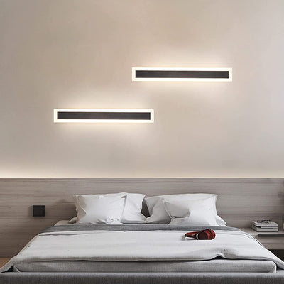 Aplique de pared LED de hierro acrílico en forma de barra larga, minimalista moderno e impermeable, para patio al aire libre 