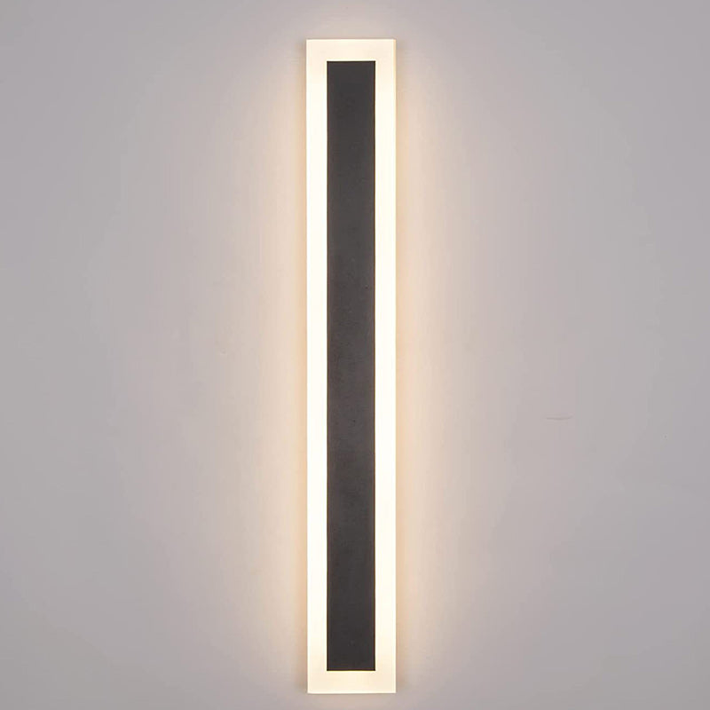 Aplique de pared LED de hierro acrílico en forma de barra larga, minimalista moderno e impermeable, para patio al aire libre 