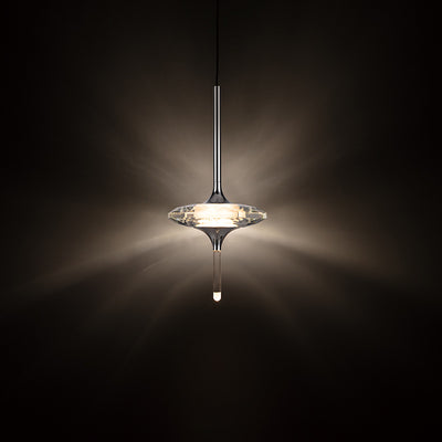 Lustre moderne de luxe avec abat-jour en cristal ovale pointu Matériel 1/4/6/7 - Lumière pour salle à manger 