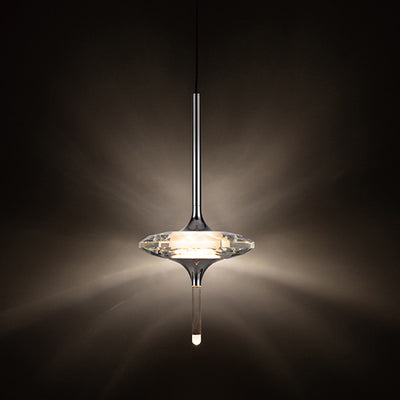 Lustre moderne de luxe avec abat-jour en cristal ovale pointu Matériel 1/4/6/7 - Lumière pour salle à manger 