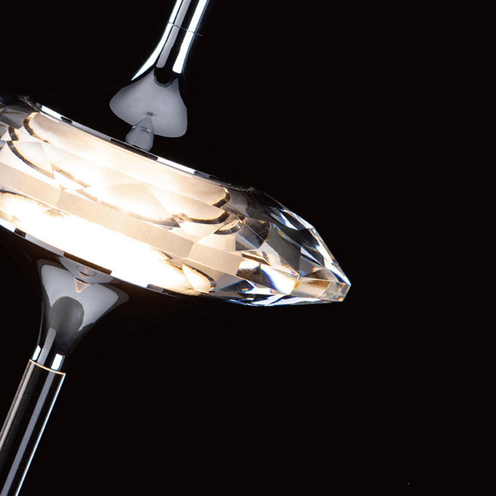 Moderne Luxus Spitz-Oval Kristalllampenschirm Hardware 1/4/6/7 - Licht Kronleuchter für Esszimmer 