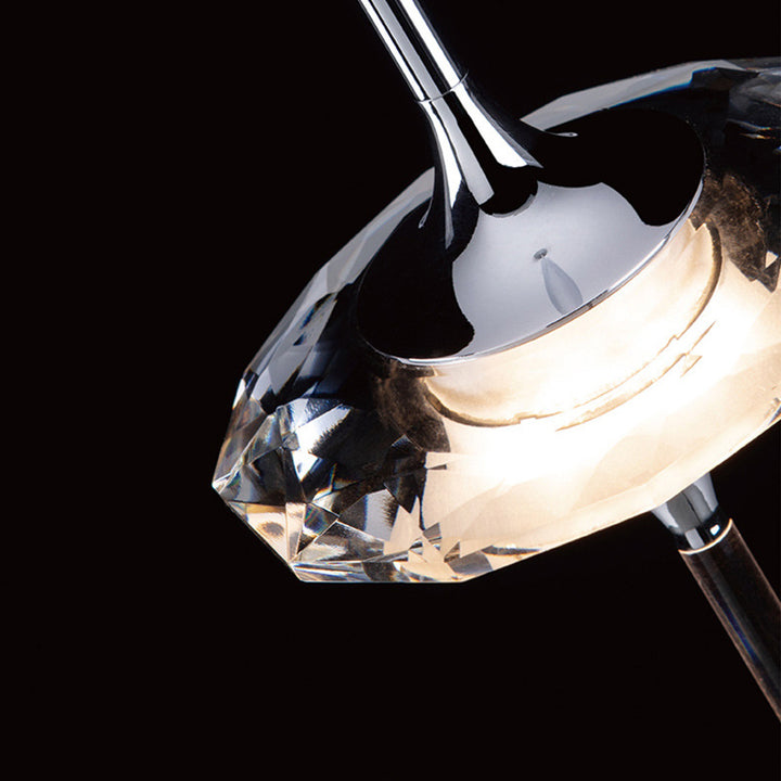 Moderne Luxus Spitz-Oval Kristalllampenschirm Hardware 1/4/6/7 - Licht Kronleuchter für Esszimmer 