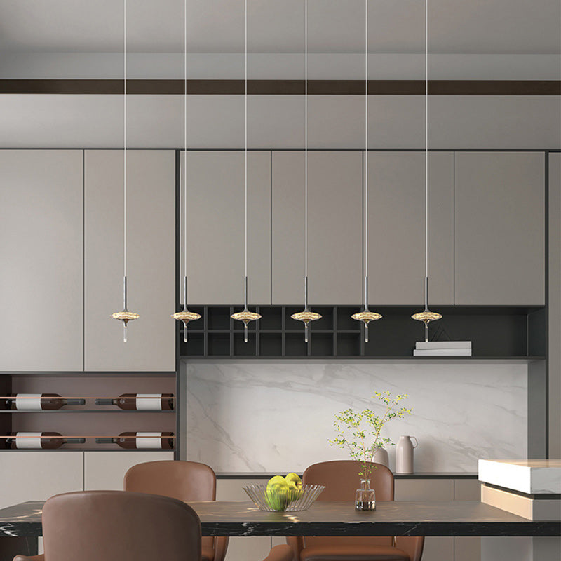 Moderne Luxus Spitz-Oval Kristalllampenschirm Hardware 1/4/6/7 - Licht Kronleuchter für Esszimmer 