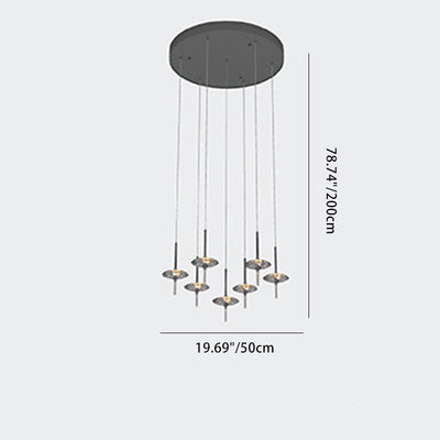 Lustre moderne de luxe avec abat-jour en cristal ovale pointu Matériel 1/4/6/7 - Lumière pour salle à manger 