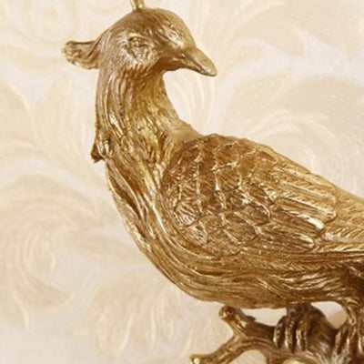 Traditionelle französische Phoenix Vollkupfer Stofflampenschirm Kristall 2-Licht Wandleuchte für Wohnzimmer 