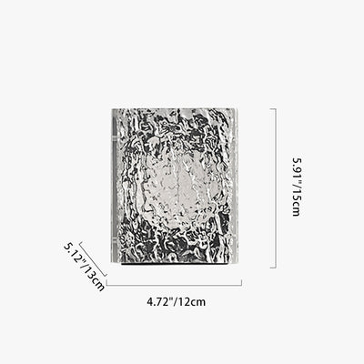 Modern Art Deco Square Aluminum Acrylic Transparent Ripples Lampshade LED Wall Sconce Lamp For Hallways