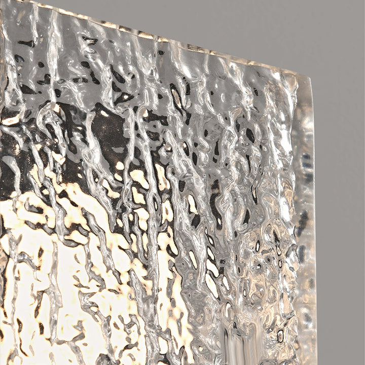Modern Art Deco Square Aluminum Acrylic Transparent Ripples Lampshade LED Wall Sconce Lamp For Hallways