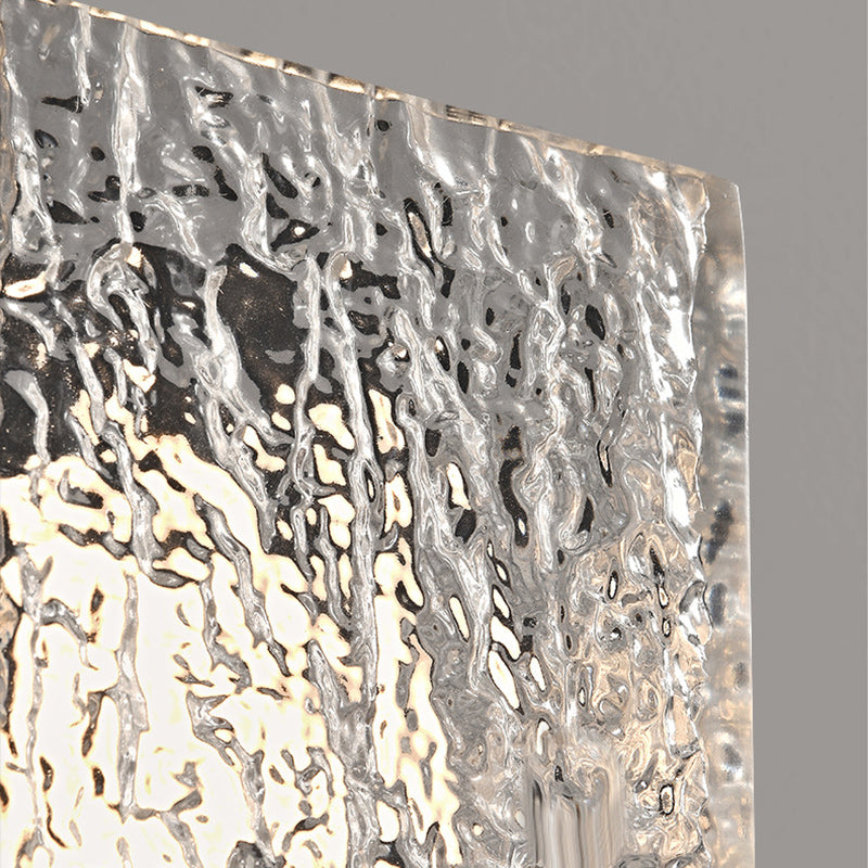Modern Art Deco Square Aluminum Acrylic Transparent Ripples Lampshade LED Wall Sconce Lamp For Hallways