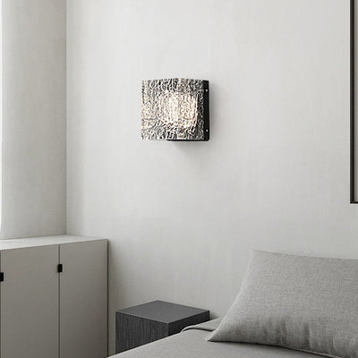 Modern Art Deco Square Aluminum Acrylic Transparent Ripples Lampshade LED Wall Sconce Lamp For Hallways
