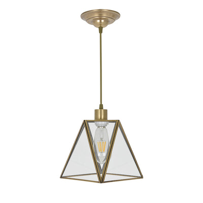 Abat-jour en verre conique nordique contemporain en cuivre complet 1 - Suspension lumineuse pour salle à manger 