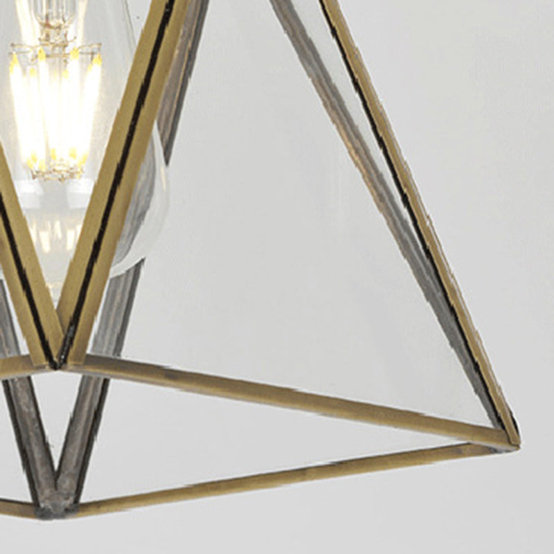 Abat-jour en verre conique nordique contemporain en cuivre complet 1 - Suspension lumineuse pour salle à manger 