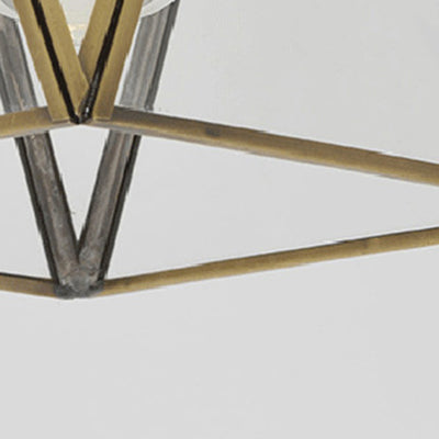 Abat-jour en verre conique nordique contemporain en cuivre complet 1 - Suspension lumineuse pour salle à manger 