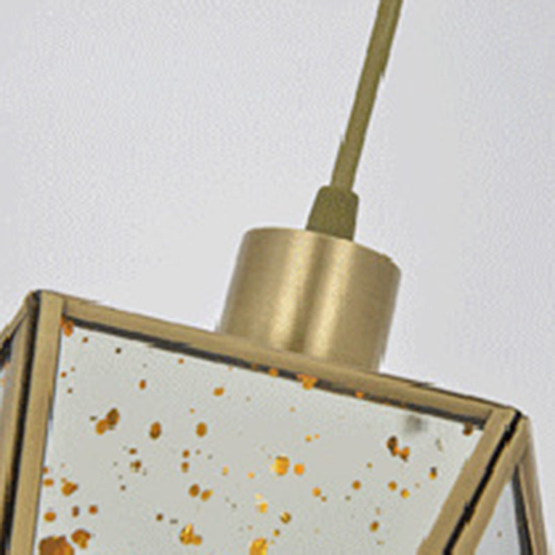 Abat-jour en verre conique nordique contemporain en cuivre complet 1 - Suspension lumineuse pour salle à manger 