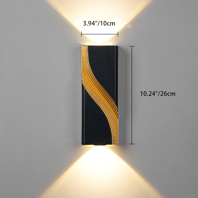 Lámpara Aplique de Pared LED de Cubo Rectangular de Aluminio Impermeable de Simplicidad Moderna para Patios Exteriores 