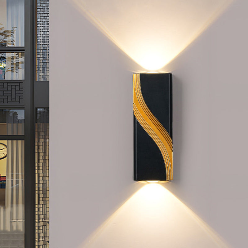 Lámpara Aplique de Pared LED de Cubo Rectangular de Aluminio Impermeable de Simplicidad Moderna para Patios Exteriores 